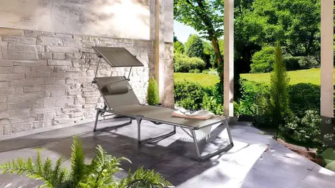 Tumbona de aluminio con parasol Houston en LIDL