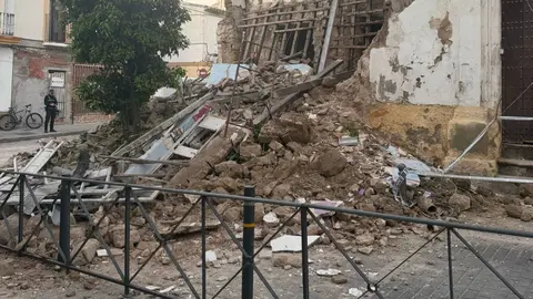 Vivienda derrumbada en Jerez