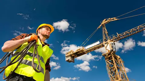 Un trabajador en una obra