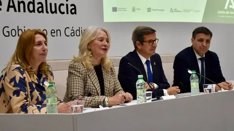 El consejero de Industria, Jorge Paradela, junto a la delegada de la Junta de Andaluc&iacute;a en C&aacute;diz, Mercedes Colombo