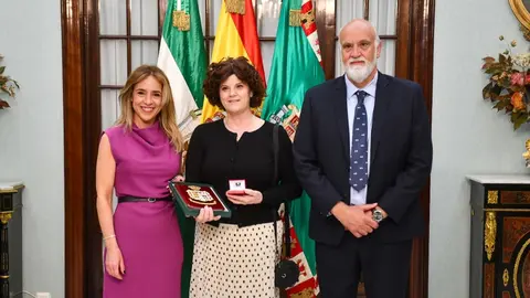 Almudena Mart&iacute;nez en la recepci&oacute;n a Vlasta Krmelj
