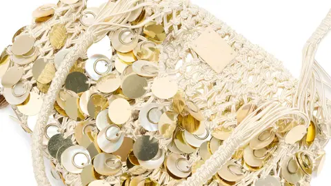 Bolso de fiesta de malla macram&eacute; con lentejuelas en liso Parfois en El Corte Ingl&eacute;s