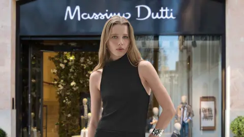 Vestido halter detalle frunces de Massimo Dutti