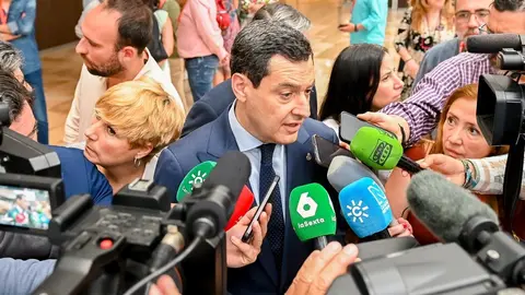 Juanma Moreno, durante un acto ayer en Sevilla
