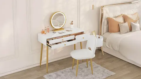 Tocador Maquillaje con Espejo de Luz WOLTU