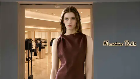 Una mujer con vestido de Massimo Dutti