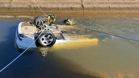 Coche hundido en Cartaya, Huelva