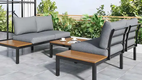 Muebles de jard&iacute;n modulares en madera de acacia Muebles Chic de Leroy Merlin