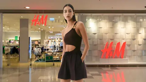 Pantal&oacute;n corto en mezcla de lino de H&M
