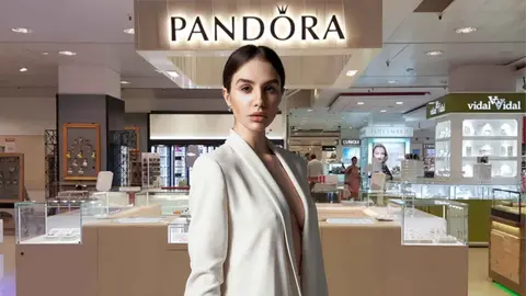 Una mujer en la secci&oacute;n de Pandora en El Corte Ingl&eacute;s