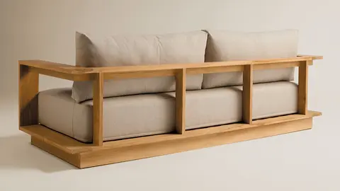 Sof&aacute; de jard&iacute;n de madera de teca de El Corte Ingl&eacute;s