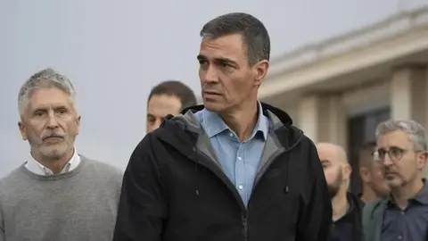 Pedro S&aacute;nchez, durate su visita a Paiporta el pasado mes de noviembre de 2024