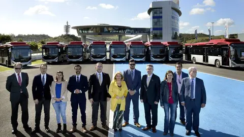 El PSOE de Jerez cuando present&oacute; los autobuses adquiridos en Turqu&iacute;a