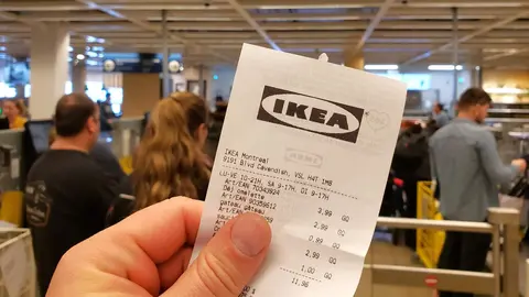 Ticket de compra de IKEA