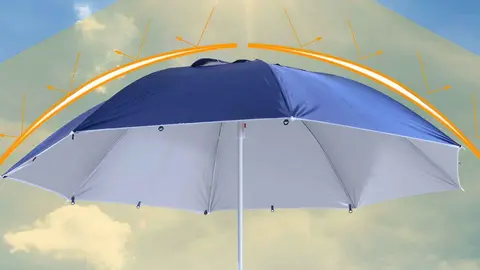 Sombrilla de playa con paredes laterales Outsunny de Amazon