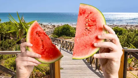 Sand&iacute;a, un alimento imprescindible en los d&iacute;as de playa | Imagen de la playa Sancti Petri, Chiclana, C&aacute;diz