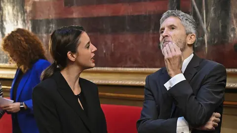 Irene Montero, en una imagen de archivo junto al ministro Fernando Grande-Marlaska