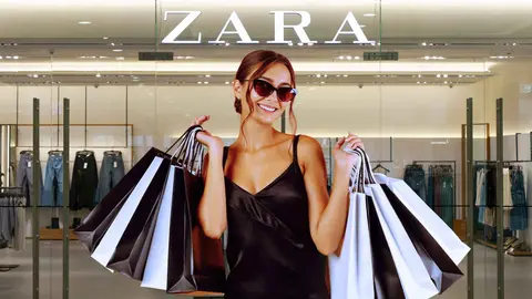 Una mujer a la moda en una tienda de Zara