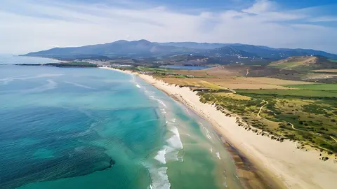 Vista a&eacute;rea de Playa Valdevaqueros, Tarifa, C&aacute;diz
