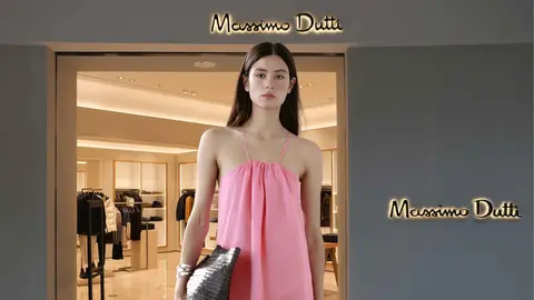 Una mujer a la moda en una tienda de Massimo Dutti