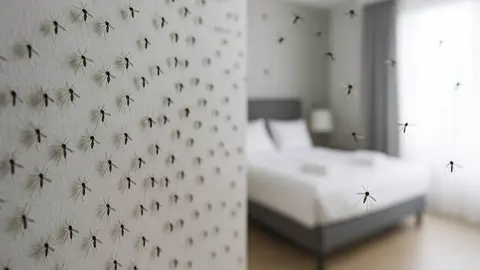 Recreaci&oacute;n de una plaga de mosquitos en un dormitorio