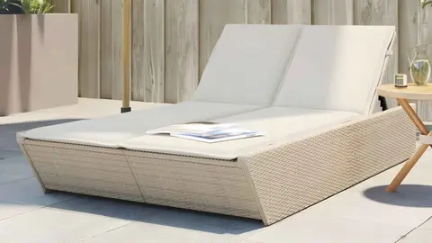 Tumbona doble con cojines rat&aacute;n sint&eacute;tico vidaXL de Leroy Merlin