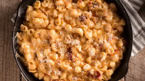 Pasta tibur&oacute;n Mac & Cheese Hacendado con salsa de queso de Mercadona