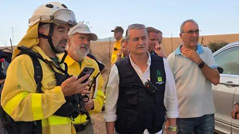 Antonio Sanz durante un incendio