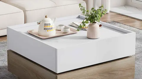 Mesa de centro cuadrada con tapa giratoria de 360&deg; Muebles Chic de Leroy Merlin