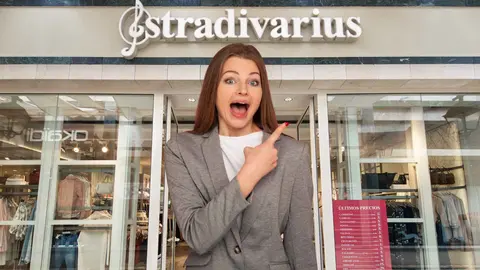 Una mujer frente a una tienda Stradivarius