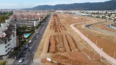 Vista a&eacute;rea de los terrenos por los que discurrir&aacute; la Ronda Norte de C&oacute;rdoba
