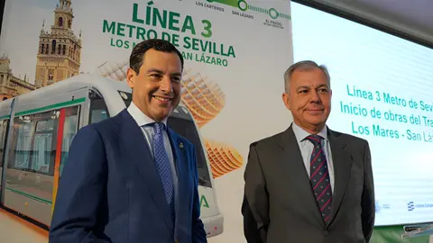 Juanma Moreno y Jos&eacute; Luis Sanz presentan el proyecto del Metro de Sevilla