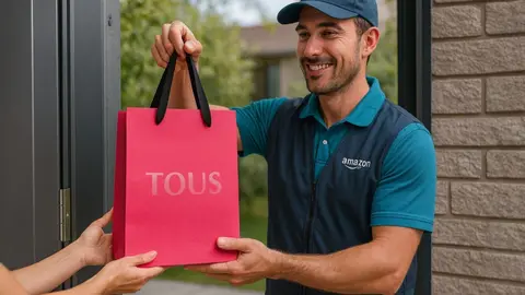 Entrega de bolsa de TOUS por repartidor de Amazon - Recreaci&oacute;n - El MIRA