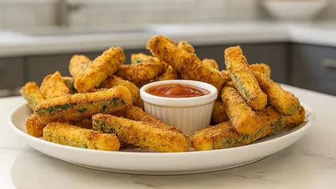 Un aperitivo saludable y crujiente, palitos de calabac&iacute;n listos en 20 minutos