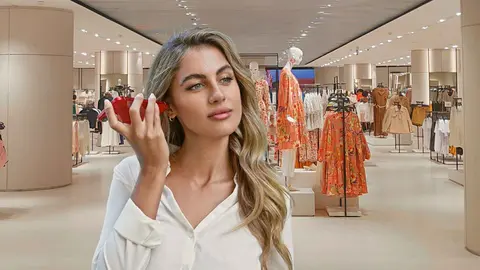 Interior de tienda ZARA desde escaparate