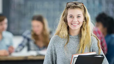 Una joven universitaria
