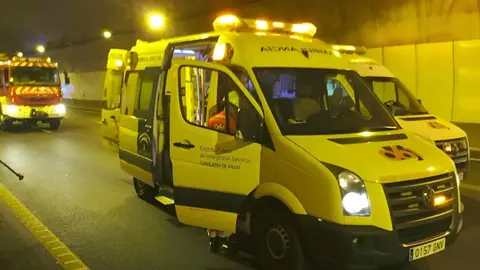 Una ambulancia en una foto de archivo