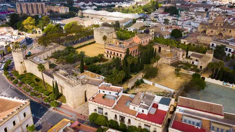 Vista a&eacute;rea del Alc&aacute;zar de Jerez