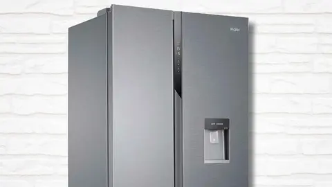 Frigor&iacute;fico side by side con dispensador de agua Haier SBS 90 Series 3 HSR3918EWPG de Amazon