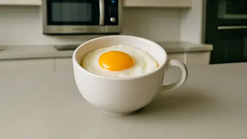 El truco definitivo para hacer un huevo frito en 1 minuto en el microondas