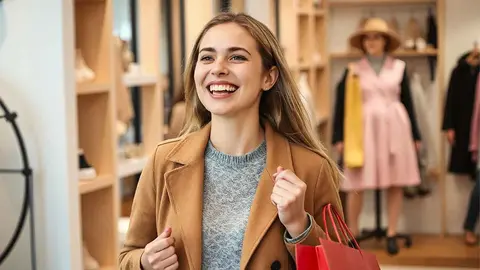 Una mujer de compras en las rebajas de El Corte Ingl&eacute;s