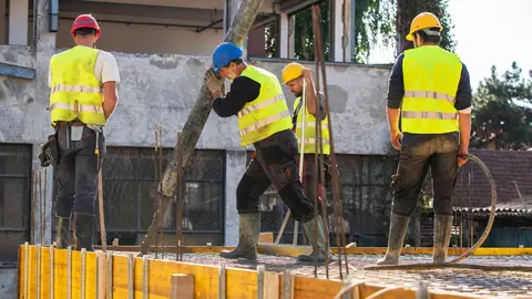Trabajadores en una obra