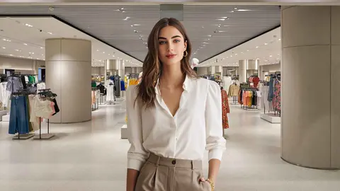 Una mujer en el interior de una tienda de Zara