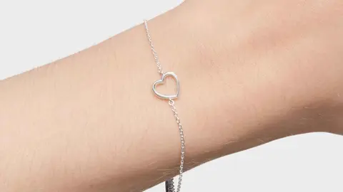 Pulsera de plata con motivo de coraz&oacute;n colecci&oacute;n Silueta de TOUS