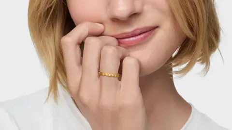 Anillo estrellas con ba&ntilde;o de oro 18 kt sobre plata TOUS Motivos