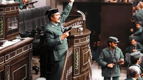 Antonio Tejero durante el Golpe de Estado de 1981