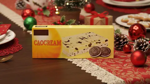 Turr&oacute;n de chocolate blanco con galleta Caocream Hacendado de Mercadona