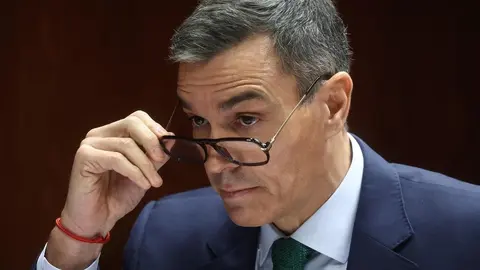 Pedro S&aacute;nchez, durante su &uacute;ltima comparecencia en el Senado