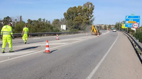 Punto de la A-381 donde se van a acometer los trabajos