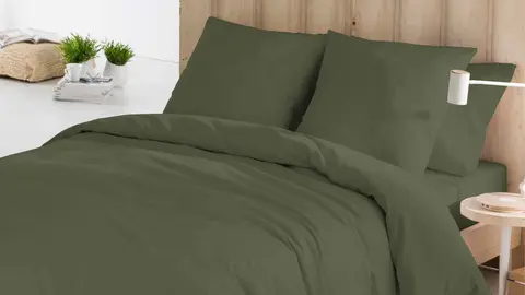 Funda n&oacute;rdica Verde 75 de 240x220 cm + 2 fundas de almohada de 45x90 cm en Leroy Merlin
